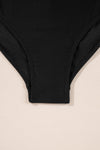 KaleaBoutique Beaded Spaghetti Straps Ruched Overlapped Colorblock One Piece Swimsuit - KaleaBoutique.com