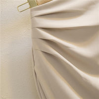Women's High-Waist Ruched Asymmetric Midi Skirt - KaleaBoutique.com