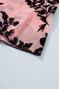 KaleaBoutique Stylish Retro Floral Print Mesh Long Sleeve Pullover Blouse - KaleaBoutique.com