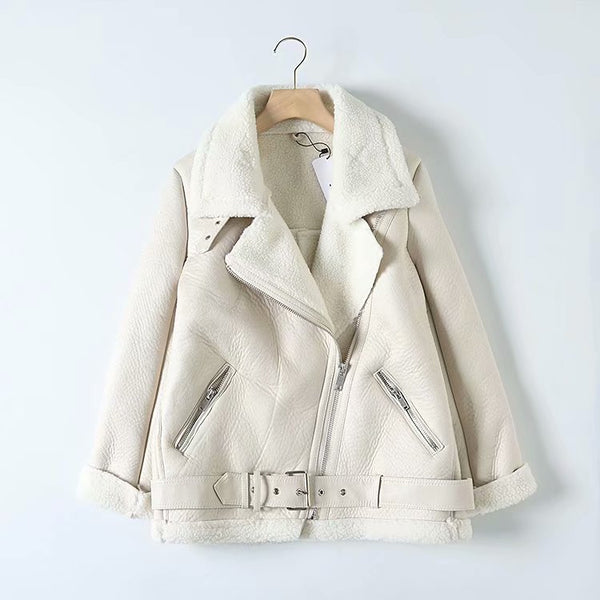 KaleaBoutique Women's PU Faux-Lamb-Leather Jacket - KaleaBoutique.com