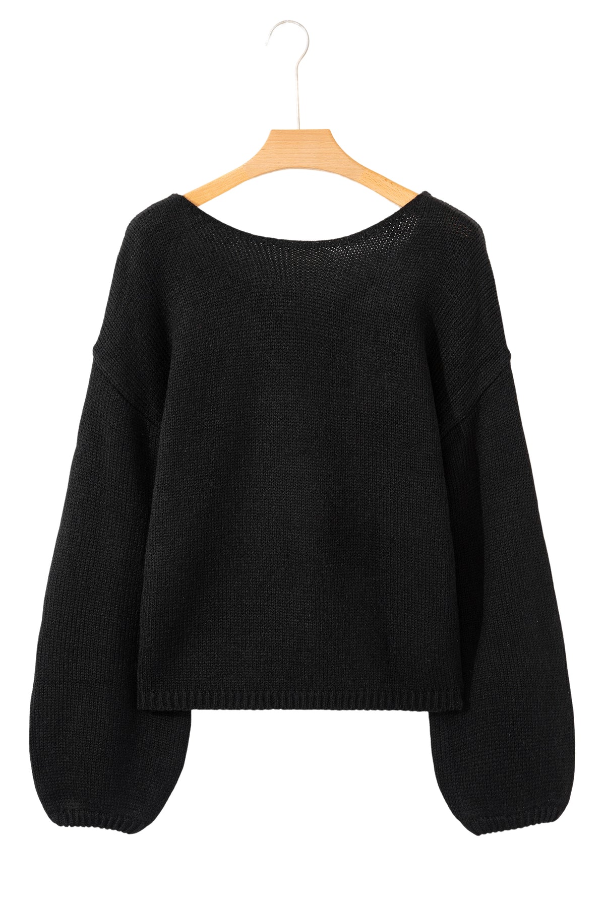 Bow Backless Bubble Sleeve Sweater - KaleaBoutique.com