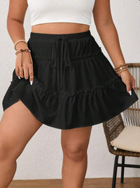 Women's Tie-Front Tiered Mini Skort - KaleaBoutique.com