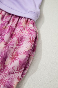 KaleaBoutique Stylish Ribbed V Neck Tank Floral Contrast Patchwork Long Dress - KaleaBoutique.com