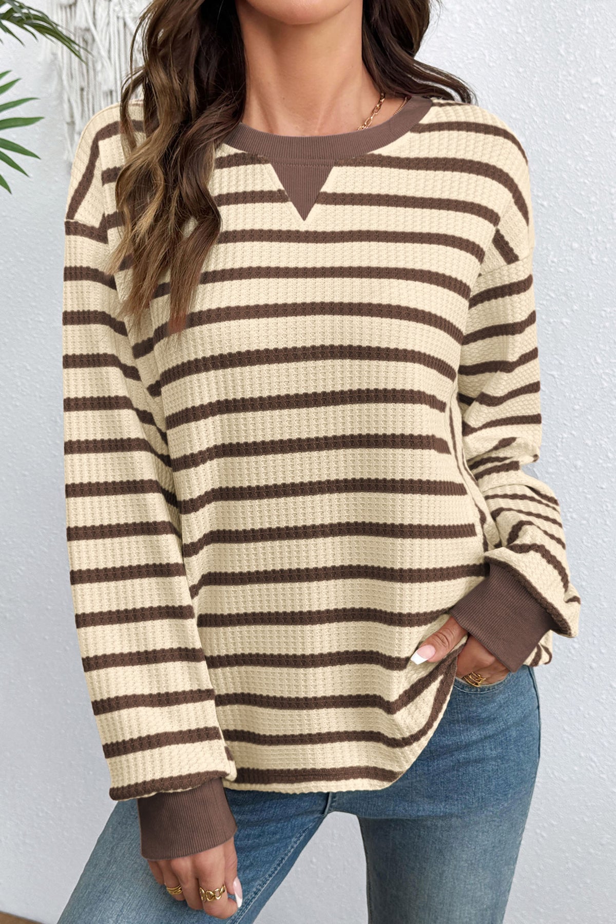 KaleaBoutique Comfortable Patchwork Ribbed Cuff Casual Pullover Sweatshirt - KaleaBoutique.com