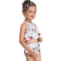 Women's and Girls' Matching Ruffle-Halter High-Waisted Bikini Sets - KaleaBoutique.com