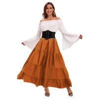 Womens Medieval Costume Vintage Court Long Dress - KaleaBoutique.com