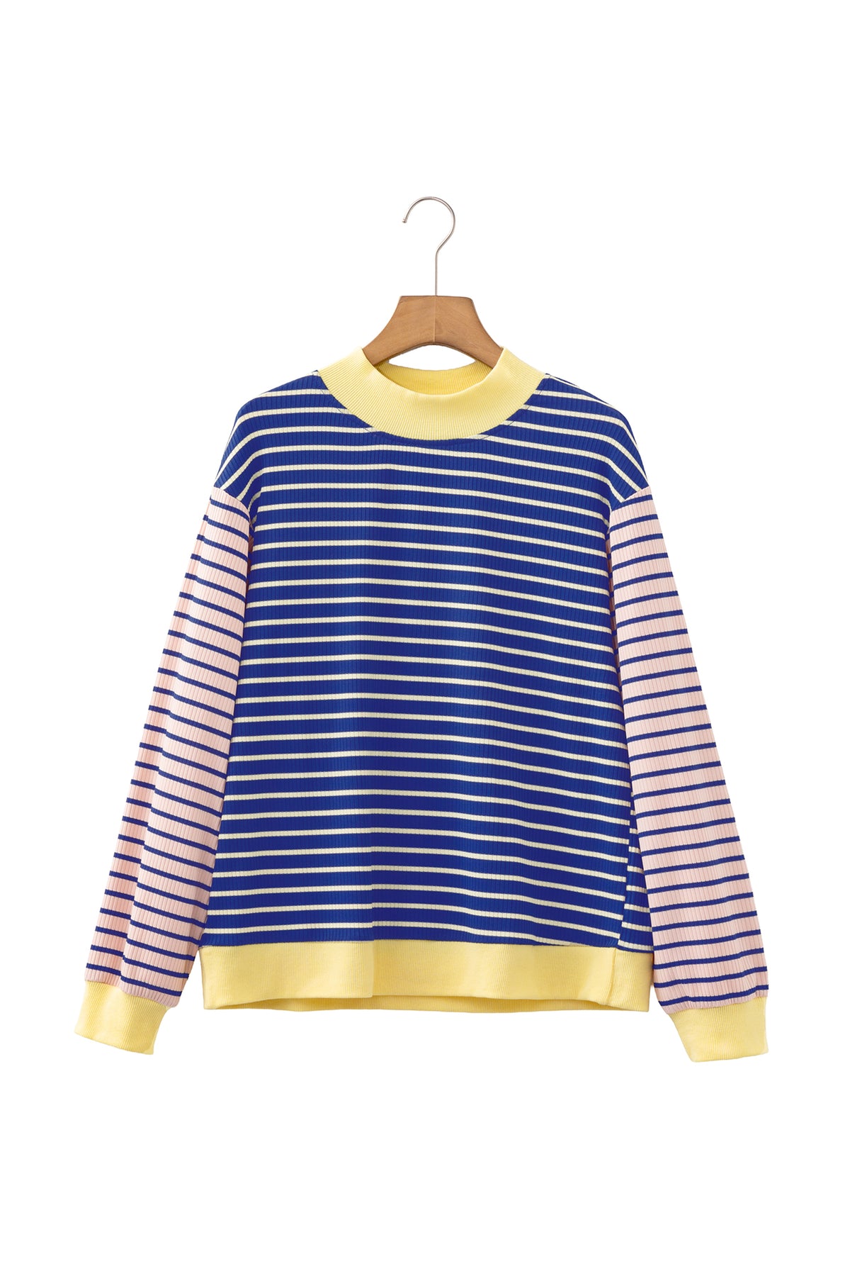 KaleaBoutique Stylish Contrast Long Sleeve Crew Neck Pullover Top - KaleaBoutique.com