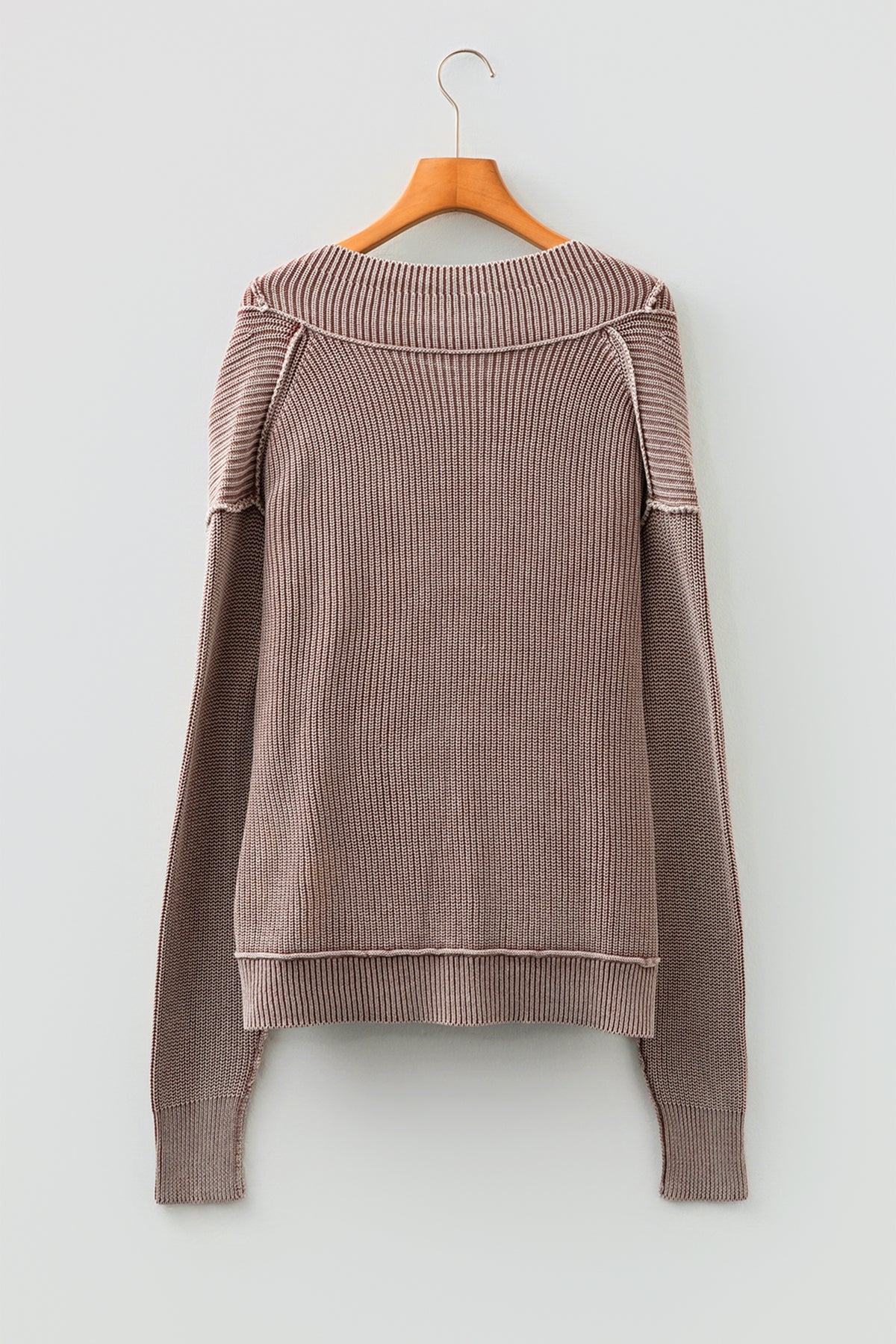 KaleaBoutique Stylish Mineral Wash Exposed Seam Patchwork Knit Open Sweater Cardigan - KaleaBoutique.com
