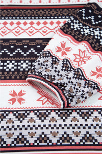 KaleaBoutique Comfortable Retro Christmas Pattern Loose Pullover 2pcs Lounge Pant Set