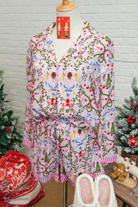 KaleaBoutique Stylish Christmas Holiday Print Nutcracker Long Sleeve Shorts 2pcs Pajama Set - KaleaBoutique.com