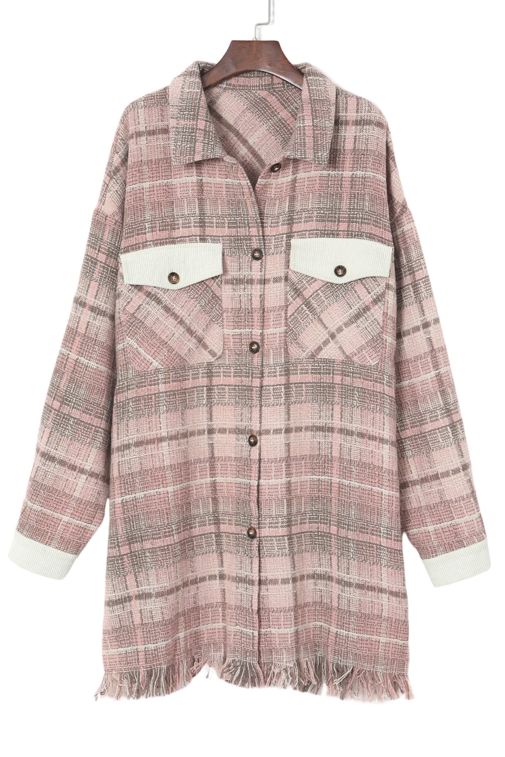 KaleaBoutique Plus Size Macrame Plaid Coat - KaleaBoutique.com