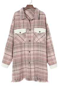 KaleaBoutique Plus Size Macrame Plaid Coat - KaleaBoutique.com