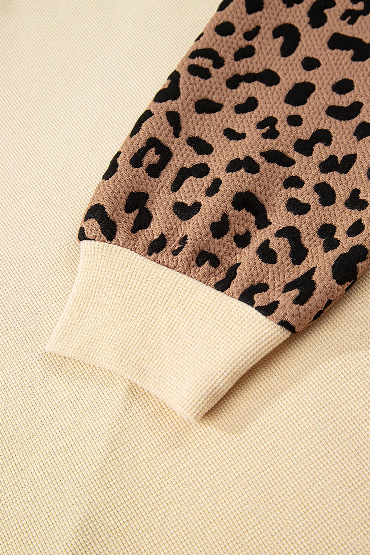 KaleaBoutique Stylish Leopard Star Color Block Patchwork Textured Baggy Sweatshirt - KaleaBoutique.com