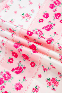 KaleaBoutique Comfortable Mixed Floral Print Contrast Piping Trim Satin Tie 2pcs Pajama Set - KaleaBoutique.com