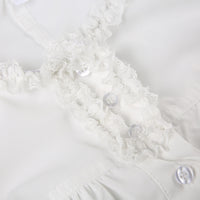 Women's Lace-Trim Button-Front Corset-Style Blouse