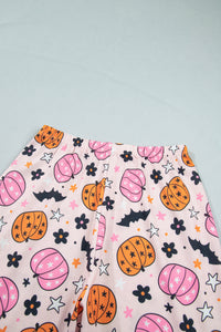KaleaBoutique Stylish Halloween Pumpkin Print Long Sleeve Home Wear Lounge Set - KaleaBoutique.com
