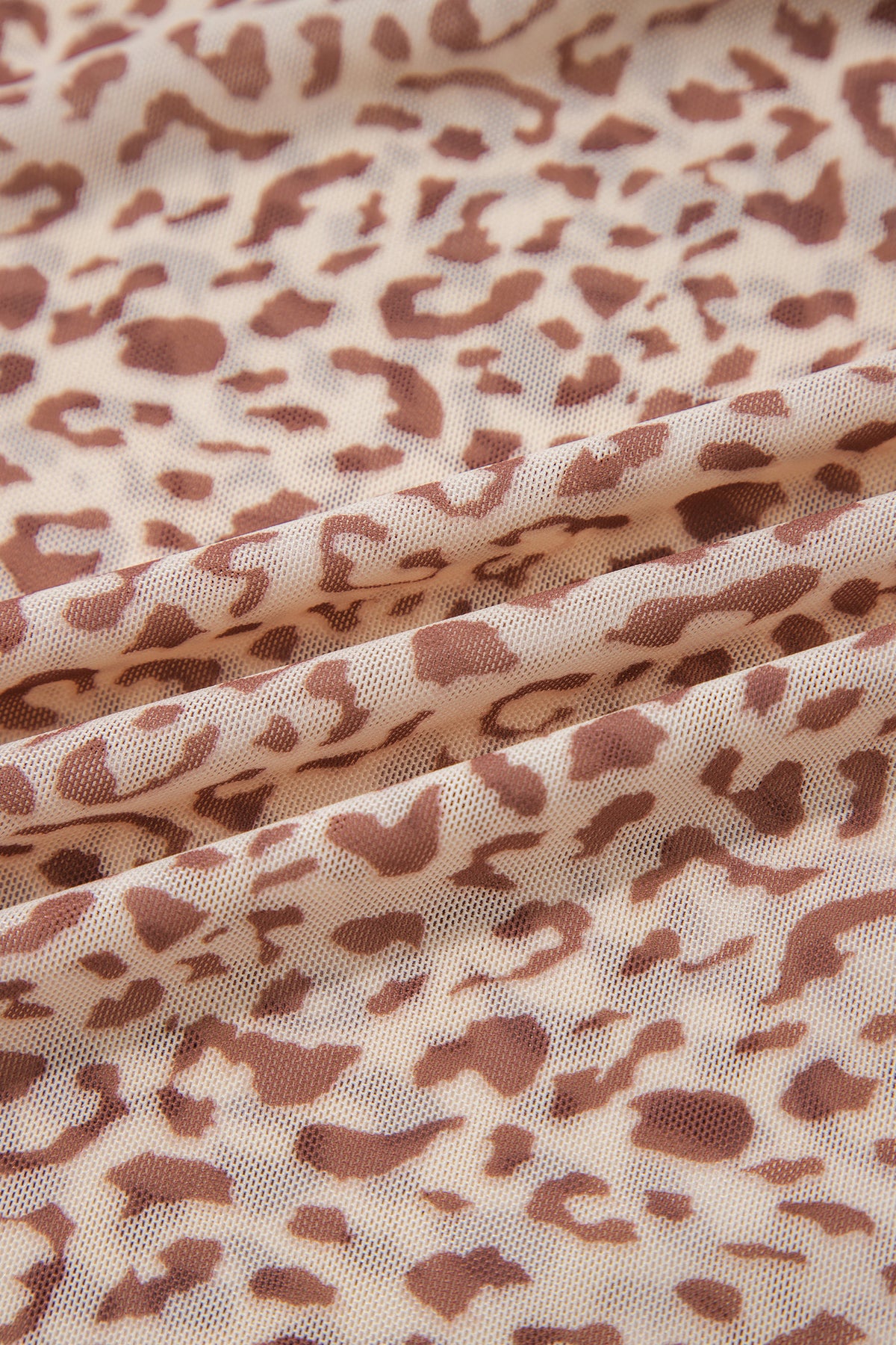 KaleaBoutique Stylish Leopard Print Foldover Off Shoulder Long Sleeve Mesh Top - KaleaBoutique.com