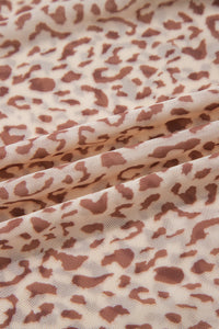 KaleaBoutique Stylish Leopard Print Foldover Off Shoulder Long Sleeve Mesh Top - KaleaBoutique.com