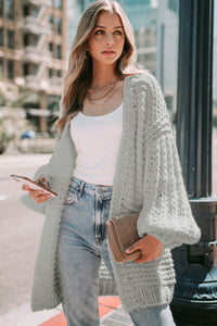 KaleaBoutique Stylish Chunky Oversize Knit Drop Shoulder Puff Sleeve Cardigan - KaleaBoutique.com