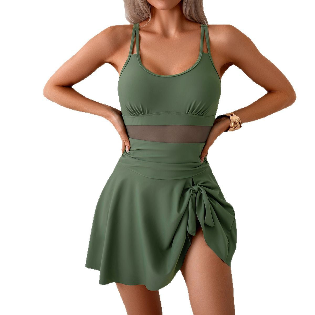KaleaBoutique Solid-Color Backless One-Piece Swimsuit - KaleaBoutique.com
