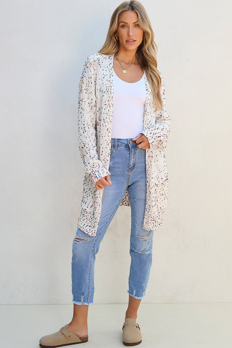 Confetti Rib Knit Long Sleeve Cardigan - KaleaBoutique.com