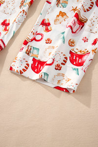 KaleaBoutique Comfortable Christmas Pattern Long Sleeve Shirt and Pants Pajama Set
