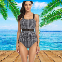 Women's Peplum Swim Top and Briefs 2 PC Tankini Set - KaleaBoutique.com