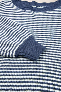 KaleaBoutique Striped Lantern Sleeve Drop Shoulder Cozy Sweater - KaleaBoutique.com