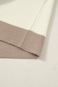 KaleaBoutique Comfortable Color Block Ribbed Knit Button Down Sweater Cardigan - KaleaBoutique.com