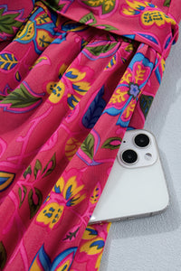 KaleaBoutique Stylish Flutter Sleeve Belted Floral Long Dress - KaleaBoutique.com