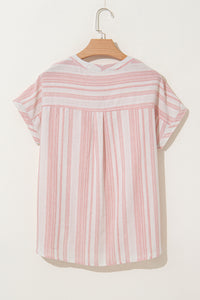 KaleaBoutique Chic Breathable Gauze Half Button Short Sleeve Casual Blouse - KaleaBoutique.com