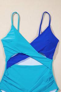 KaleaBoutique Beautiful Crossover Colorblock Cutout One Piece Swimsuit - KaleaBoutique.com