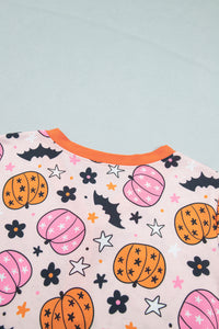 KaleaBoutique Stylish Halloween Pumpkin Print Long Sleeve Home Wear Lounge Set - KaleaBoutique.com