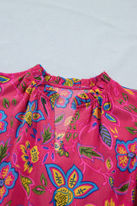 KaleaBoutique Stylish Flutter Sleeve Belted Floral Long Dress - KaleaBoutique.com
