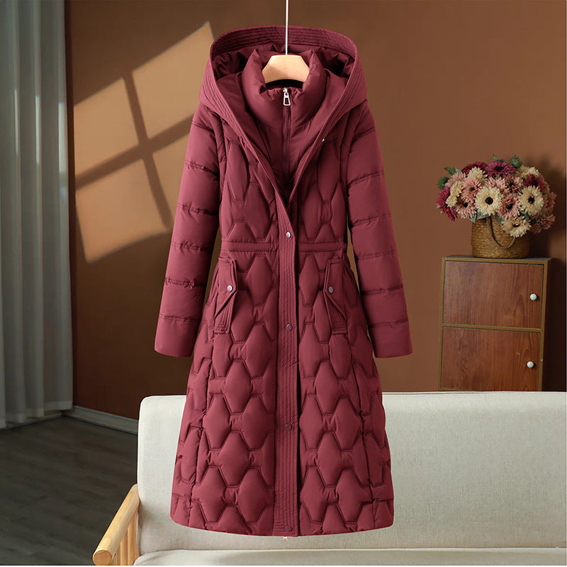 Women’s Mid-Length Slim-Fit Quilted Coat - KaleaBoutique.com