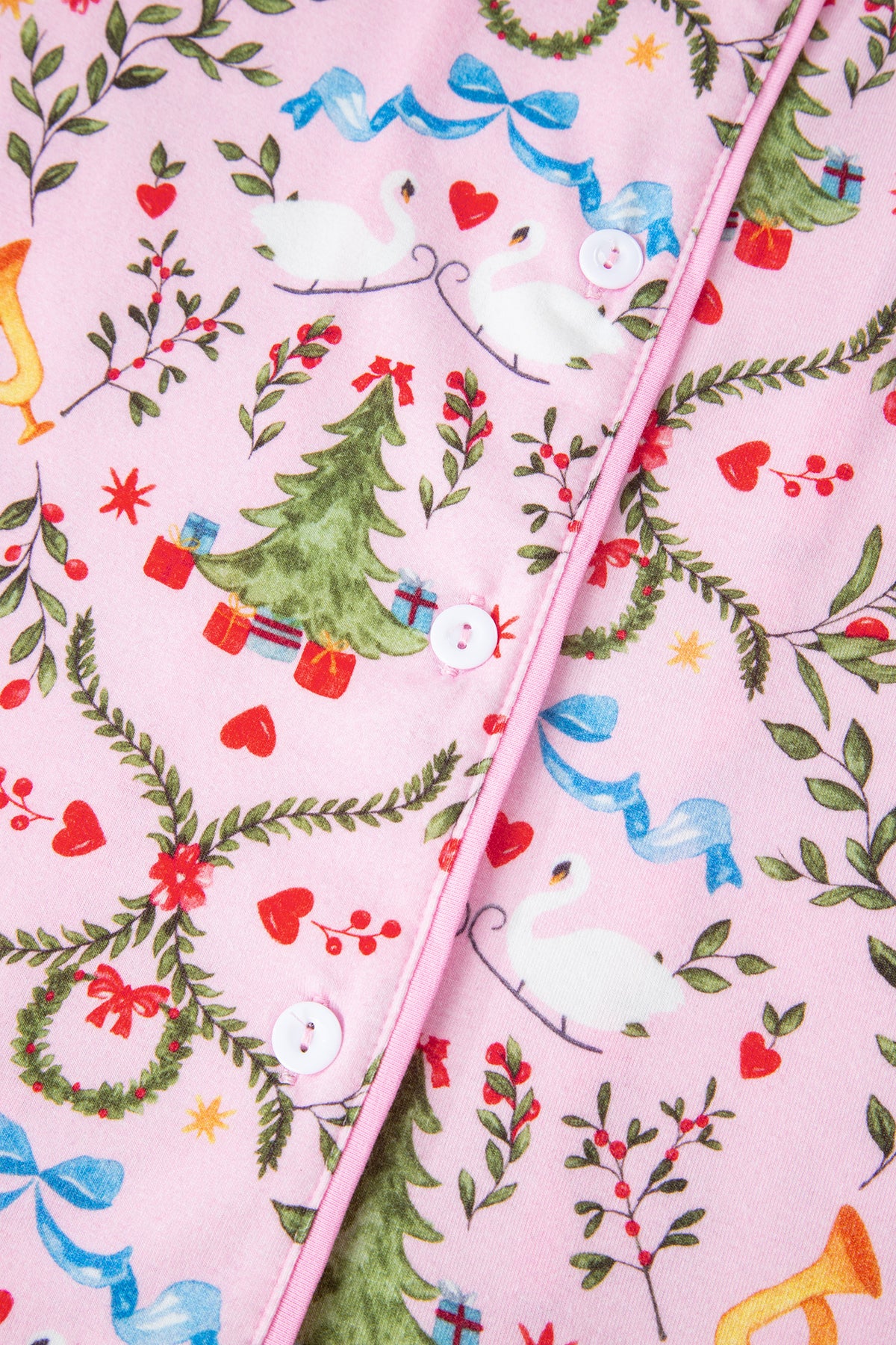 KaleaBoutique Comfortable Nutcracker Doll Christmas Print Ribbon Tie Waist Short 2pcs Pajama Set - KaleaBoutique.com
