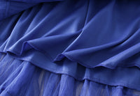 Women's Tiered Mesh Ruffle A-Line Maxi Skirt