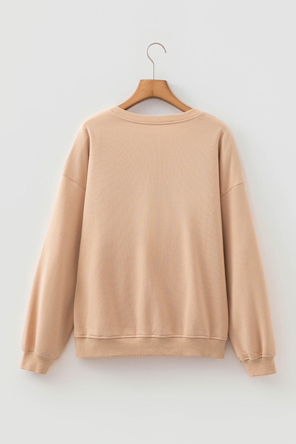 KaleaBoutique Stylish Horseshoe Embroidered Patch Graphic Drop Shoulder Sweatshirt - KaleaBoutique.com