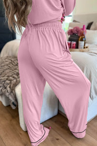 KaleaBoutique Comfortable Long Sleeve Colorblock Patchwork Two Piece Home Wear Lounge Set - KaleaBoutique.com