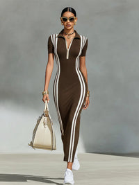 New Slim-fit White-striped Womens Dress - KaleaBoutique.com