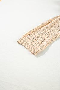Hollow Out Knit Drop Shoulder Open Front Cardigan - KaleaBoutique.com