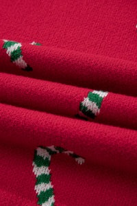 Christmas Candy Cane Holiday Drop Shoulder Sweater - KaleaBoutique.com
