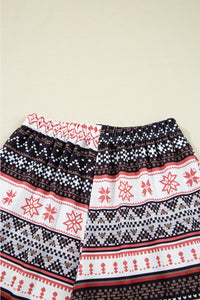 KaleaBoutique Comfortable Retro Christmas Pattern Loose Pullover 2pcs Lounge Pant Set