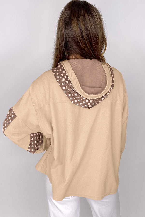 KaleaBoutique Stylish Floral Patchwork Star Pattern Drawstring Hoodie - KaleaBoutique.com