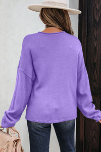 KaleaBoutique Comfortable Solid Color Knit Button Drop Shoulder Sweater Cardigan - KaleaBoutique.com