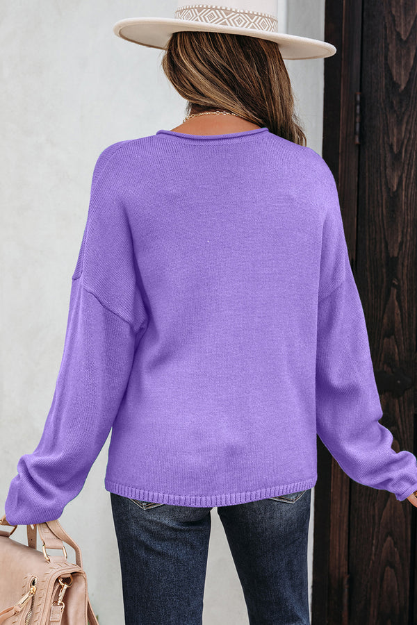 KaleaBoutique Comfortable Solid Color Knit Button Drop Shoulder Sweater Cardigan - KaleaBoutique.com