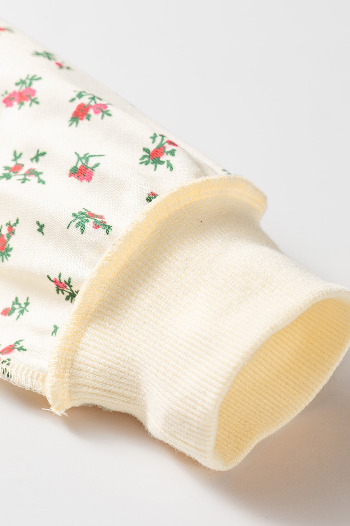 KaleaBoutique Stylish Ribbed High Neck Patchwork Floral Print Baggy Pullover Sweatshirt - KaleaBoutique.com
