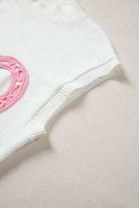 KaleaBoutique Stylish Corded Horseshoes Ribbed Trim Mock Neck Short Sleeve Sweater - KaleaBoutique.com