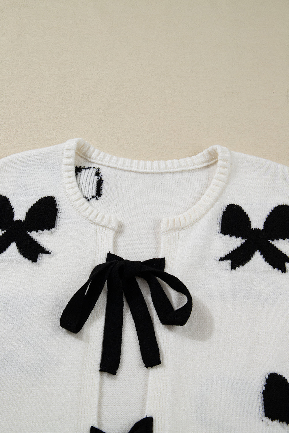 KaleaBoutique Comfortable Lace-up Bow Pattern Sweater Cardigan - KaleaBoutique.com