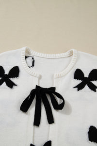 KaleaBoutique Comfortable Lace-up Bow Pattern Sweater Cardigan - KaleaBoutique.com